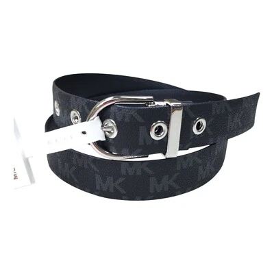 Michael Kors Reversible Black Leather Belt W/ Silver Hardware Womens Large - Image 1 of 4