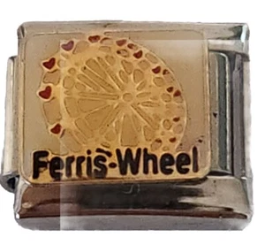 Ferris Wheel Carnival Enamel Italian Charm Bracelet Link 9mm - Picture 1 of 1