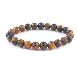 Pulsera de Piedras Preciosas Naturales Ojo de Tigre 8 mm Pulsera de Cuentas Unisex Regalo Una Calidad - Imagen 1 de 3