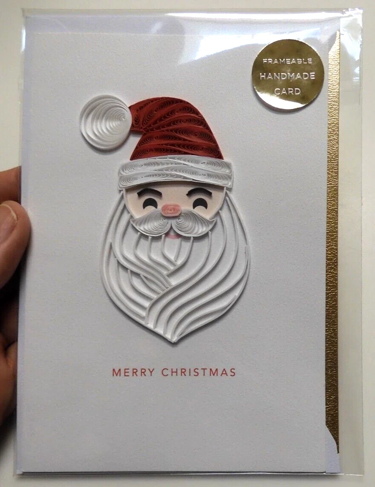 Hallmark Signature Card High Quality Christmas Quilled Santa Claus Frameable