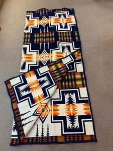Pendleton; Harding In Navy; Wool, 64”x80” - Picture 1 of 1