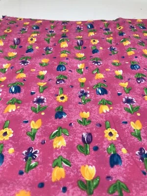 Edredón de algodón floral flores rosas tela de jardín estampado Hoffman brillante 1 1/2 años Foto 1 de 4