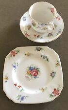 CUP SAUCER PLATE TRIO -Vintage -TUSCAN FINE ENGLISH BONE CHINA-BOUQUET -England