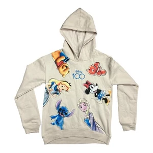 Disney Hoodie Kids XL 14/16 Beige Elsa Pooh Nemo Minnie Stitch Alice Movie Parks - Picture 1 of 9