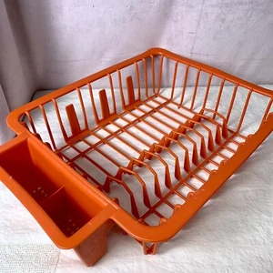 Estante escurridor de platos de fregadero NARANJA de colección RARO único y... NUEVO stock antiguo - Imagen 1 de 10