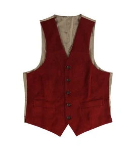 Ralph Lauren Mens Velvet Five Button Vest, Red, Small (Regular) - Picture 1 of 2