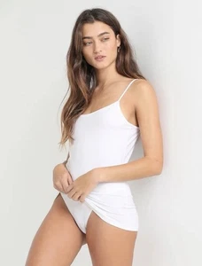 Hanro Damen Tanktop weiß Größe M Baumwolle Spaghetti Pyjama Oberteil Basic Fit - Bild 1 von 9