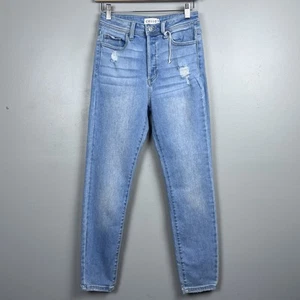 Neu mit Etikett Cello Damen High Rise Mom Tapered Jeans, Knopfleiste, Used-Look Größe 3 - Bild 1 von 13