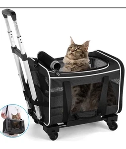 WFUN Tiertransportbox auf Rollen für Hunde & Katzen - Ideal für Reisen & Camping - Bild 1 von 8