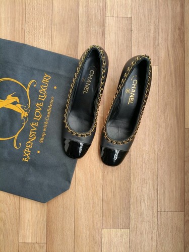 DÉCOLLETÉ CHANEL TOE CC BLOCK TAGLIA EU 39 5 US 9 5 UK 6 5