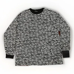 BALENCIAGA Long Sleeve T Wave All Over Print Sweater Oversized XS Fits Like 2XL - Picture 1 of 4