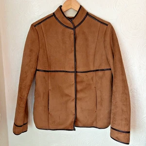 M&S UK 8 Indigo Collection Faux Sheepskin Jacket Tan Brown - Picture 1 of 10