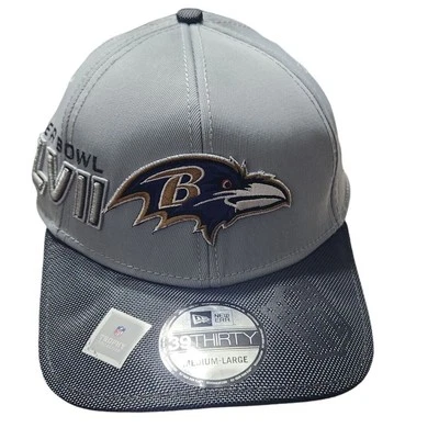 Boné chapéu Baltimore Ravens Super Bowl XLVII New Era 39Thirty cinza médio-grande - Imagem 1 de 4