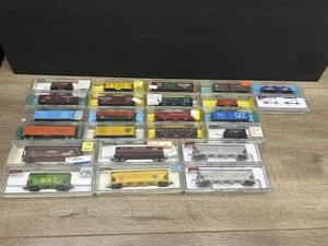 Atlas N Scale Caboose, Reefer, Tank, Box Car, Ore Car, Hopper Lot Of 24 - Picture 1 of 20