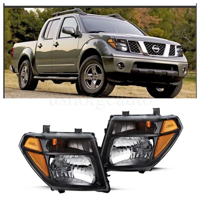 Pair Headlights Fit For 05-07Nissan Pathfinder &05-08 Frontier Easy Installation - Imagem 1 de 4