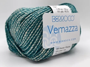 Berroco Vernazza Yarn 10630 Sigri Teal Worsted Cotton Linen Viscose 50gr 101yds - Picture 1 of 9