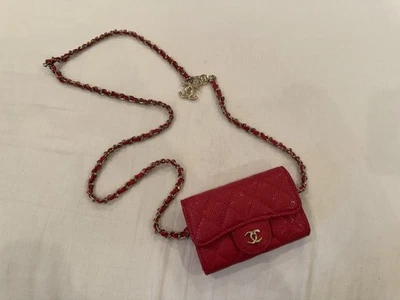 Chanel Red Caviar Mini Classic Flap Waist Bag / Belt - Image 1 of 4