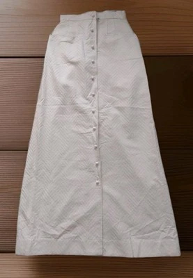 Maxi Falda Chelsea New York Marfil Años 60 De Colección Con Bolsillos Talla 2 - XS Hecha en Unión Foto 1 de 4