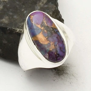 Oyster Turquoise Gemstone Ethnic Handmade Man's Ring Jewelry US Size-10 AR 64999 - Imagen 1 de 1