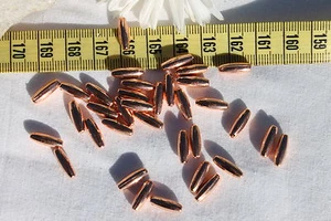 12 x 4 cuentas de espagueti de melón metalizado de cobre brillante/35 piezas - Imagen 1 de 1