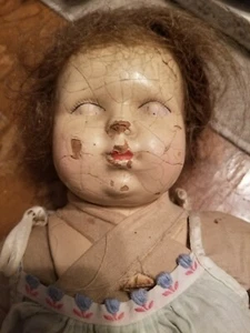 Muñeca antigua N.D. Co 1923 composición muñeca cuerpo de tela coleccionable RARA - Imagen 1 de 10