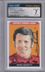 2022 Sportkings MARIO ANDRETTI Formula 1 & Indy 500 SIGNED CGC x JSA 7 AUTO 10 - Picture 1 of 2