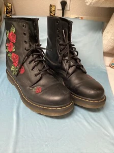 Dr. Martens 1460 Vonda Floral Leather Ankle Boots US 11 Rose Combat Grunge - Picture 1 of 8