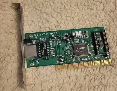 PCI Ethernet Network LAN Card, 10/100Mbps, D-Link DFE-530TX+ Rev. D2 DL10038C - Image 1 of 4