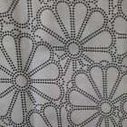 VTG Retro Fabric David Textiles 44" X 60" Cotton White Black Floral Quilting