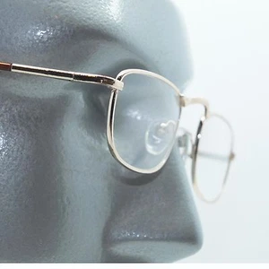 Small Low Rise Reading Glasses Spring Hinge Gold Metal Frame +2.50 Lens - Picture 1 of 4
