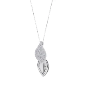 Collana Donna Lotus Silver LP3843-1/1 In Argento Con Foglie E Zirconi - Foto 1 di 2