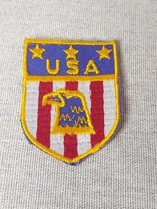 Vintage USA 'Eagle & Flag' Embroidered Fabric Patch - Picture 1 of 2