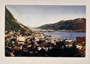 Juneau Harbor, Alaska Vintage Color Postal Vista Panorámica Ciudad - Imagen 1 de 2