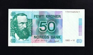 F.C. NORUEGA NORWAY , 50 CORONAS 1985 , EBC- ( XF- ) , P.42b . - Foto 1 di 2