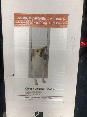 1-Piece Sliding Glass Pet Door, Medium, White, 75 7/8" - 80 11/16" - Image 1 of 4