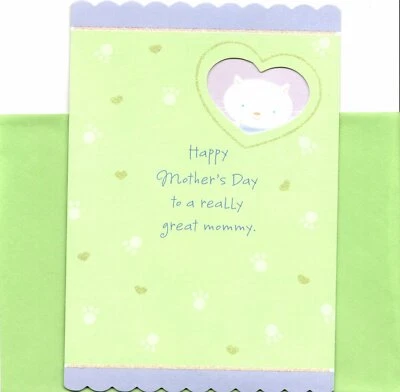 Happy Mother's Day Mommy From Child White Kitty Cat  Hallmark Greeting Card - Image 1 of 3