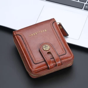 Portafoglio Uomo Blocco RFID Cerniera Pelle Portafoglio Uomo Bifold Porta Carte RFID - Foto 1 di 15