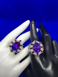 Midnight Fuchsia Quartz Ring-Amazing Colors - Picture 1 of 3