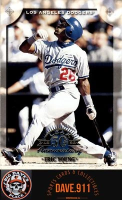 Eric Young 1998 Leaf #145 Los Angeles Dodgers - Image 1 of 2