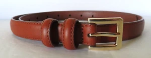Loft Damen Gürtel schmal braun Leder Größe Small goldfarbene Schnalle Mode - Bild 1 von 9