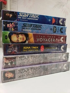 Star Trek Mixed VHS Lot 6 Tapes Next Generation Voyager Deep Space - Picture 1 of 4