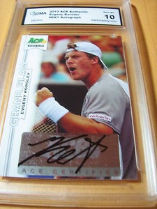 EVGENY KOROLEV 2013 ACE AUTHENTIC GRAND SLAM AUTO AUTOGRAPH  # EK1 GRADED 10