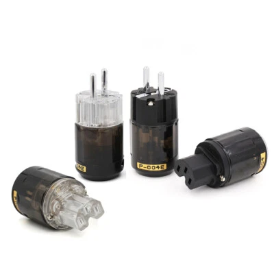 Rhodium Plated EU Male Schuko Europe Power Plug HiFi Audio Power Cable Connector - Image 1 of 4