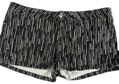Volcom Women's Shorts Size 9 Black White Striped Frochickie Chino - Image 1 of 4