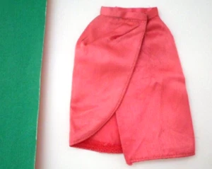 VTG BARBIE PAK ITEM SATIN WRAP SKIRT ROSE CLOTHES 1963 - Picture 1 of 2
