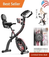 Folding Exercise Bike 3-in-1 Magnetic Resistance LCD Monitor - Body Workout