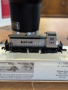 Con-Cor N Scale Amtrak SW1500 Locomotive #747 - Vintage Box Tested Runs - Picture 1 of 11