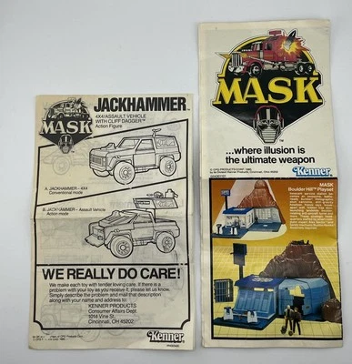 Kenner MASK Venom Jackhammer instrucciones de colección 1985 con inserción de póster Foto 1 de 4