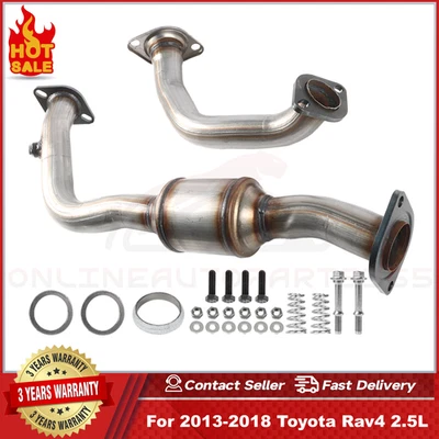 Fits 2013 TO 2018 Toyota Rav4 2.5L Front Pipe & Rear Catalytic Converter Foto 1 de 4
