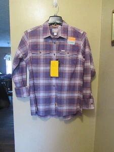 NEW WOMEN'S MEDIUM ARIAT FLANNEL DURASTRETCH LS WORK CASUAL SHIRT - Picture 1 of 3